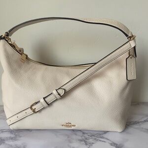 Coach E/W Celeste Cream Pebbled Leather Convertible Shoulder/Hobo Bag